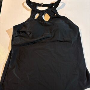 NWT Tempt Me Womens Swimsuit Tankini Medium Summer Swim Black Beach TANK ONLY